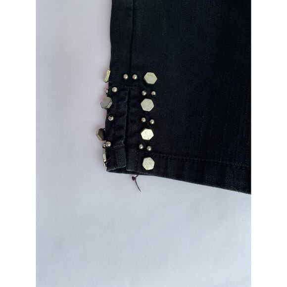 HEARTS OF PALM, SIZE 10, BLACK DENIM CAPRI WITH EMBELLISH - Picture 3 of 4